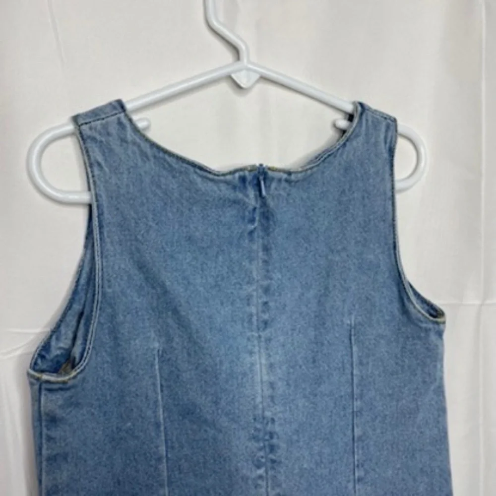 Vintage The Children's Place Embroidered Denim Dress Girls Size 6X/7 - Picture 2 of 6
